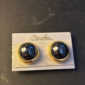 Carolee Black and Gold Earrings